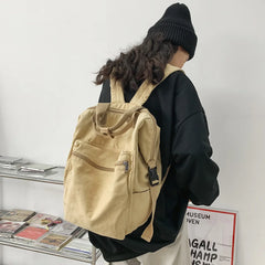 Canvas Backpack for Women Men Large Capacity Travel School Bag