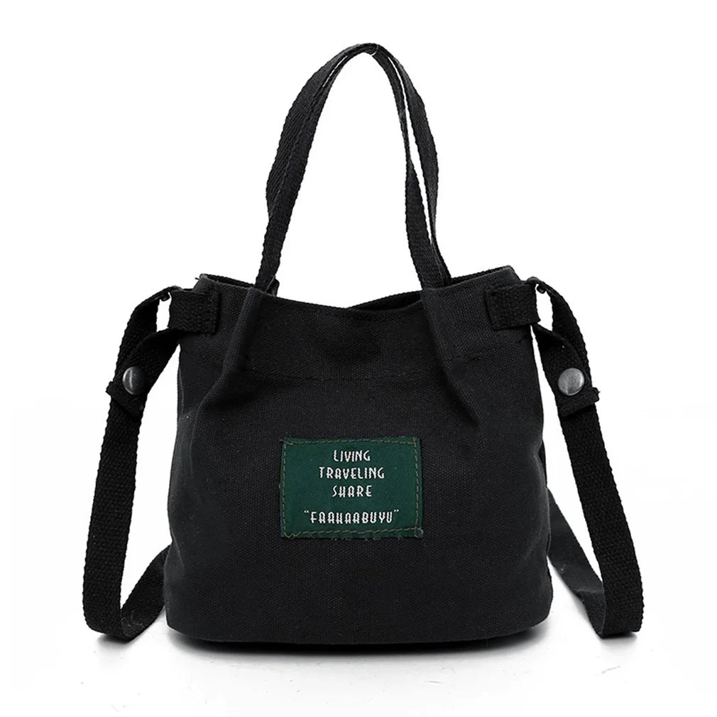 Canvas Handbags Mini Vintage Women's Shoulder Bag Solid Handbag