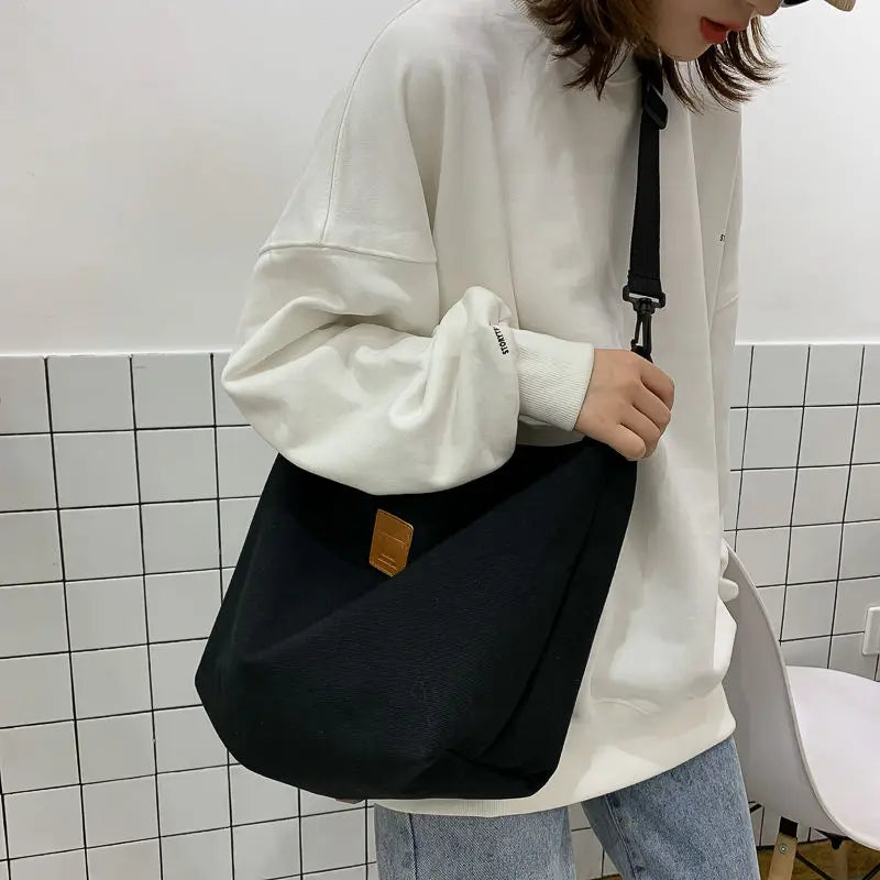 Canvas Shoulder Bags for Women Retro Casual Messenger Bag Girls