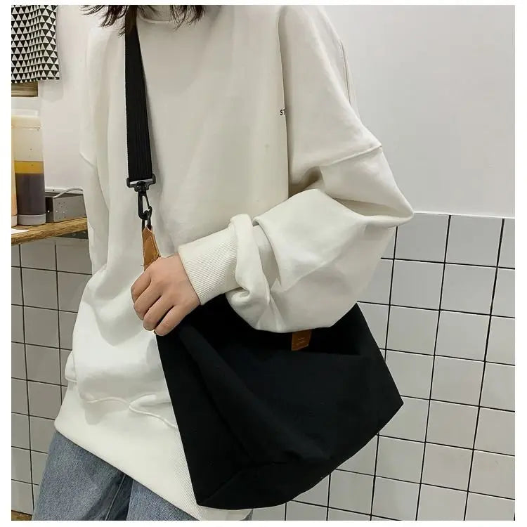 Canvas Shoulder Bags for Women Retro Casual Messenger Bag Girls
