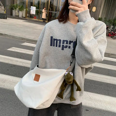 Canvas Shoulder Bags for Women Retro Casual Messenger Bag Girls