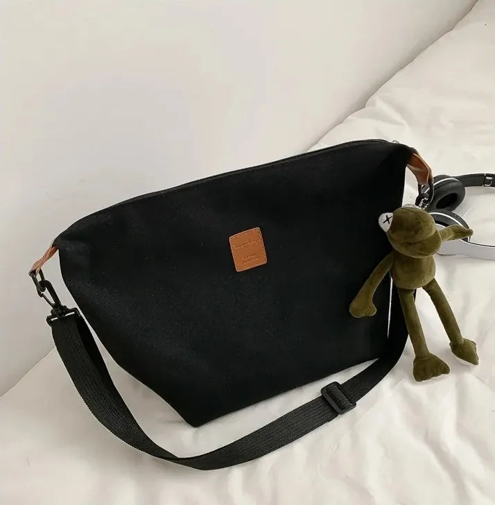 Women's Retro Canvas Shoulder Bag Casual Messenger Street Solid School Crossbody
