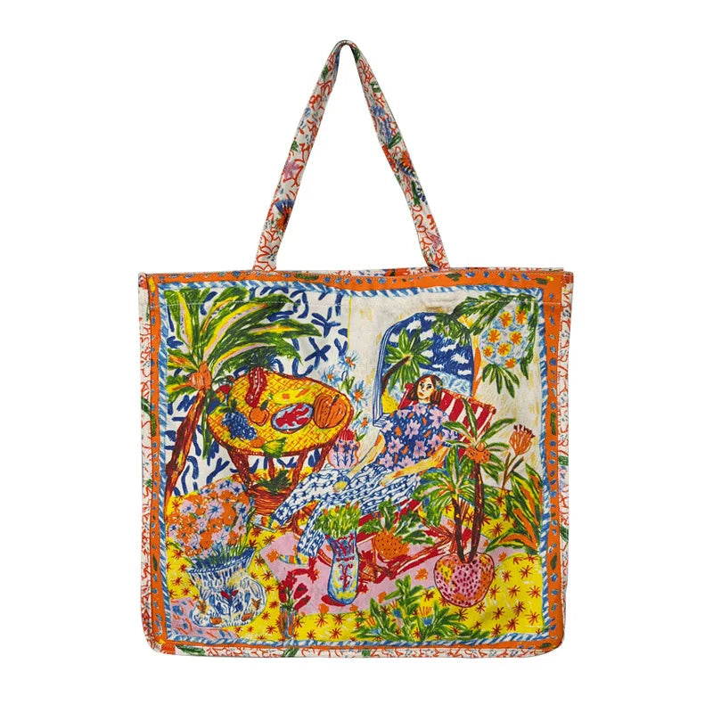 Canvas Tote Bag Printing Shoulder Bags High Capacity Cross Body Bag