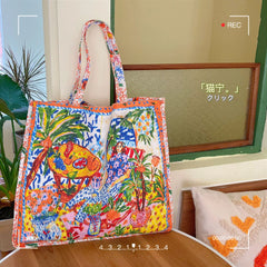 Canvas Tote Bag Printing Shoulder Bags High Capacity Cross Body Bag