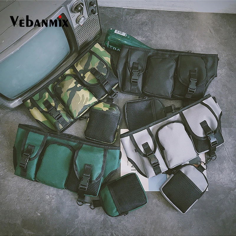 Canvas Waist Bag Belt Unisex Streetwear Functional Kanye Tactical Bag