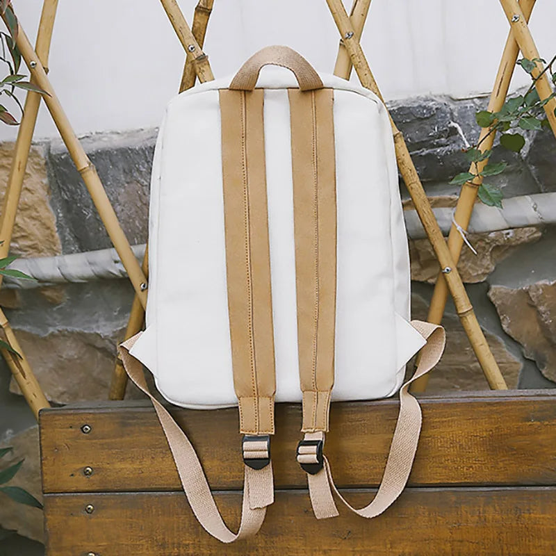 Canvas Women Backpack Female School Teenagers Girls Shoulder Bag