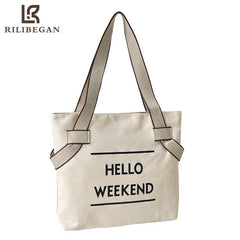 Canvas Women Shoulder Bag Large Capacity Tote Bag Solid Crossbody Bag