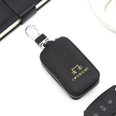 Cat Printed Leather Key Case Zipper Wallet Keychain Holder Cover