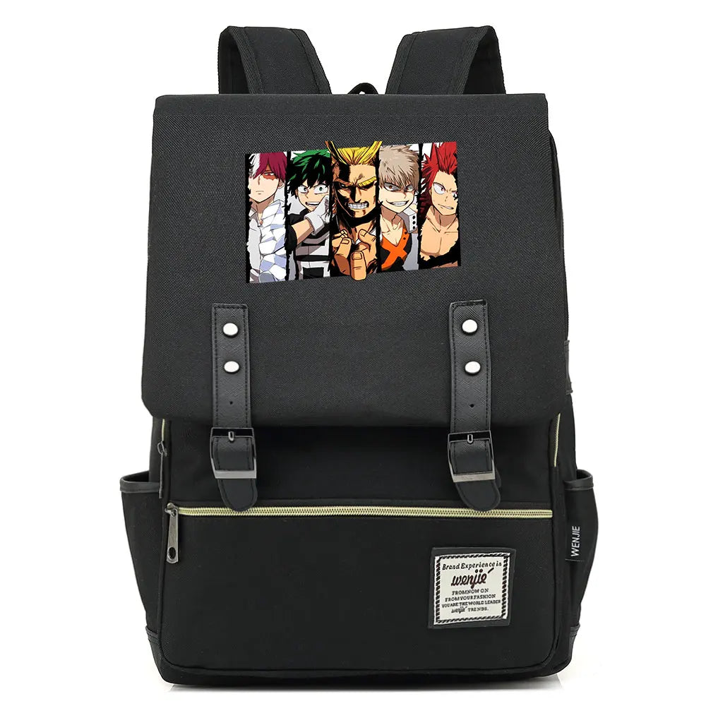 Anime My Hero Buckle School Bag Teenagers Student Schoolbags Women Men Backpack