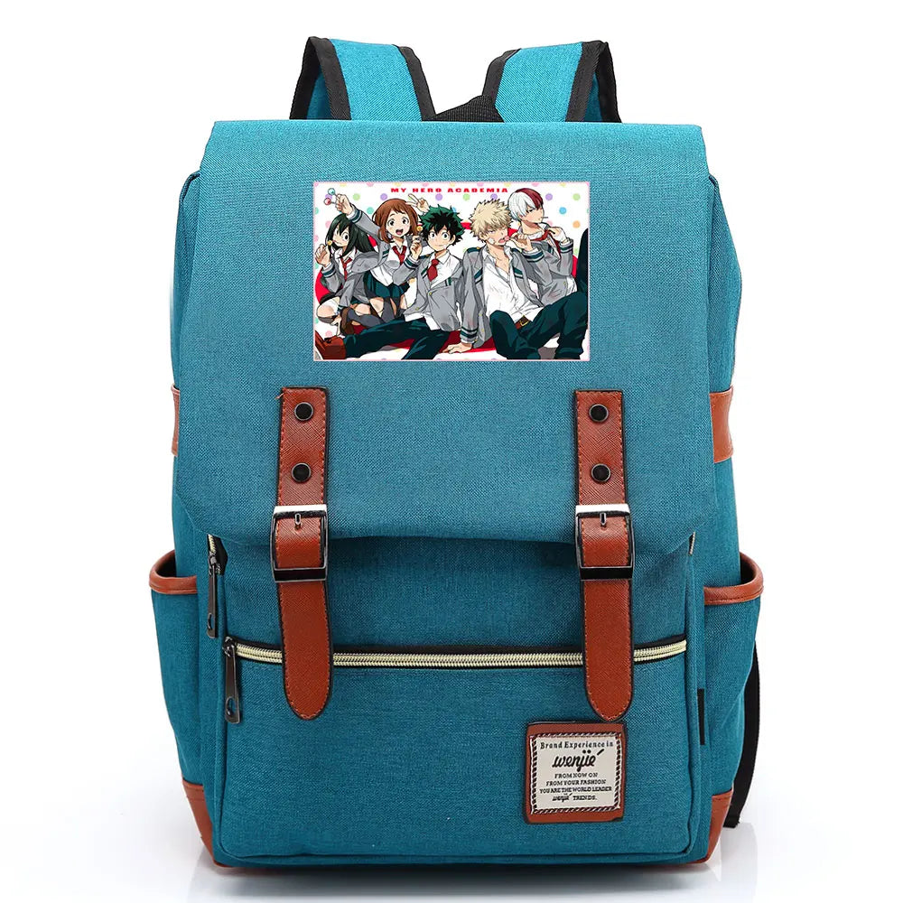 Anime My Hero Buckle School Bag Teenagers Student Schoolbags Women Men Backpack