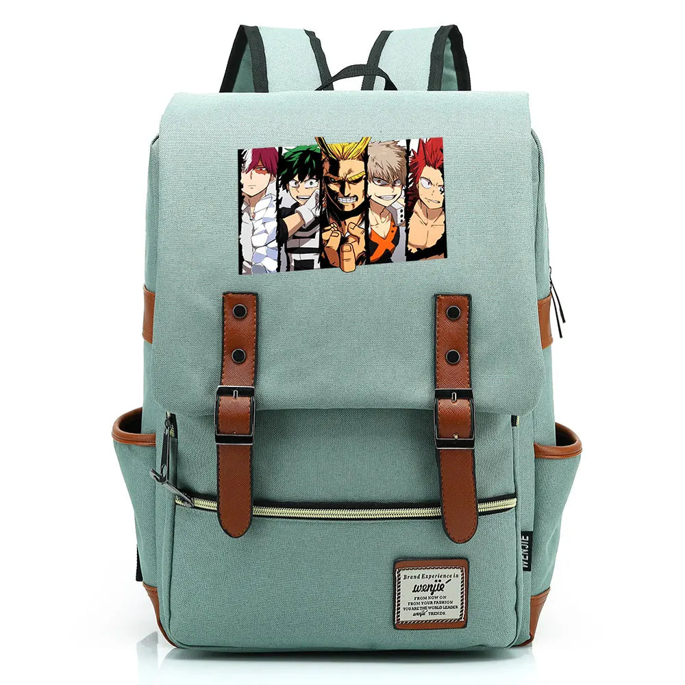 Anime My Hero Buckle School Bag Teenagers Student Schoolbags Women Men Backpack