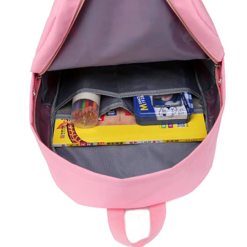 Cat Printing Kids Backpacks Girls School Bags 3pcs/set