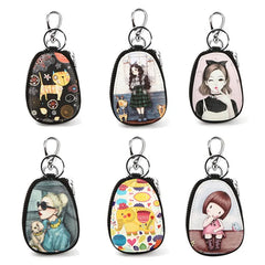 Cartoon Women Key Bag Girl Student Leather Key Wallets Key Case