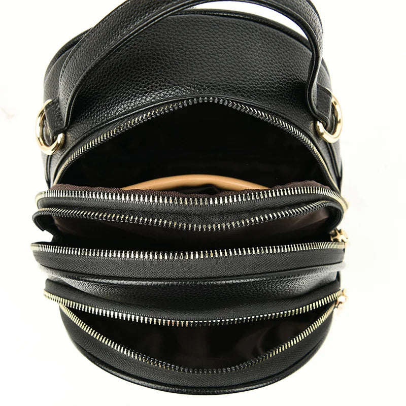 Durable Small Leather Backpack for Women