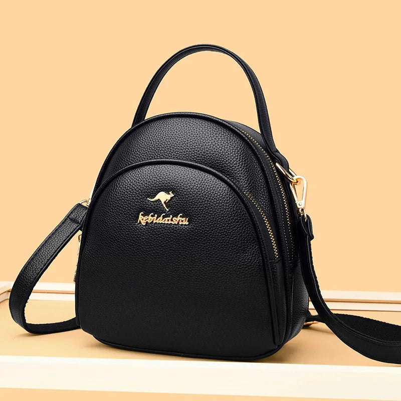 Durable Small Leather Backpack for Women