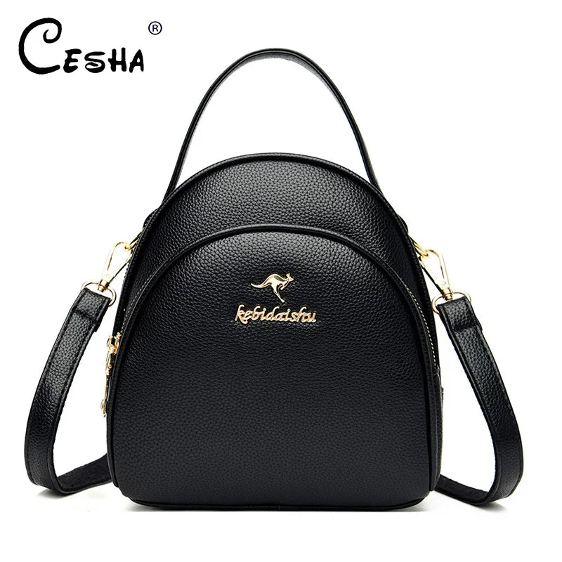 Durable Small Leather Backpack for Women