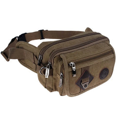 Canvas Chest Pockets Waist Bag Solid Color Shoulder Bags