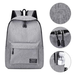 Canvas Fabric School Backpack Large Capacity Waterproof Travel Laptop Bag