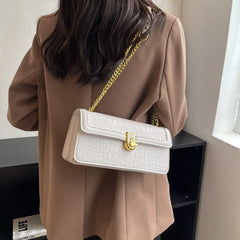 Stone Pattern PU Leather Crossbody Flap Bag Vintage Women's Shoulder Handbag