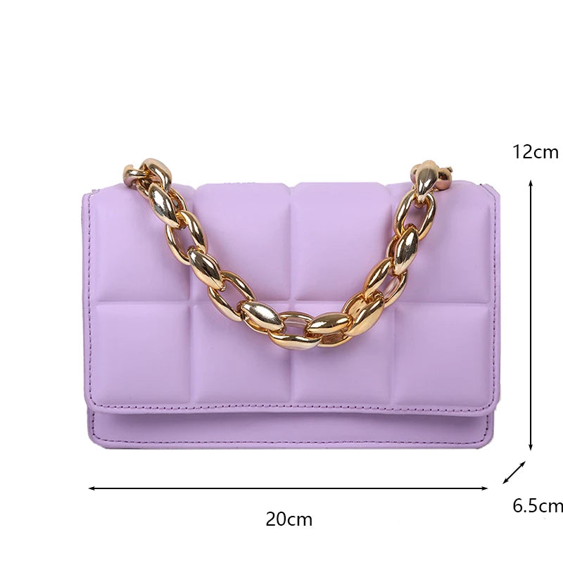 Quilted Chain Shoulder Bag Women Crossbody Travel Handbag