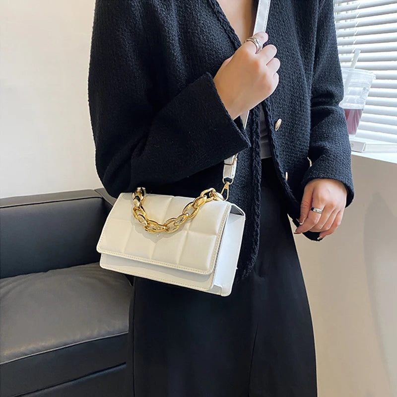 Quilted Chain Shoulder Bag Women Crossbody Travel Handbag