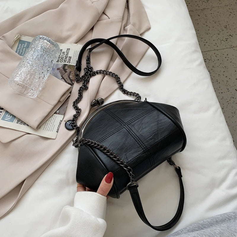 Leather Chain Shoulder Strap Women Messenger Bag
