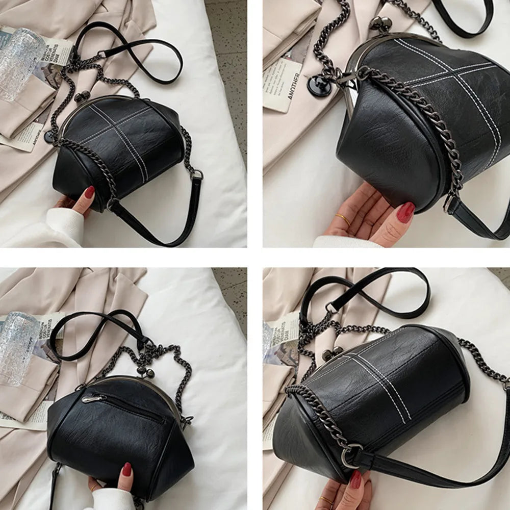 Leather Chain Shoulder Strap Women Messenger Bag