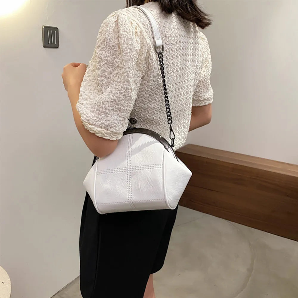 Leather Chain Shoulder Strap Women Messenger Bag