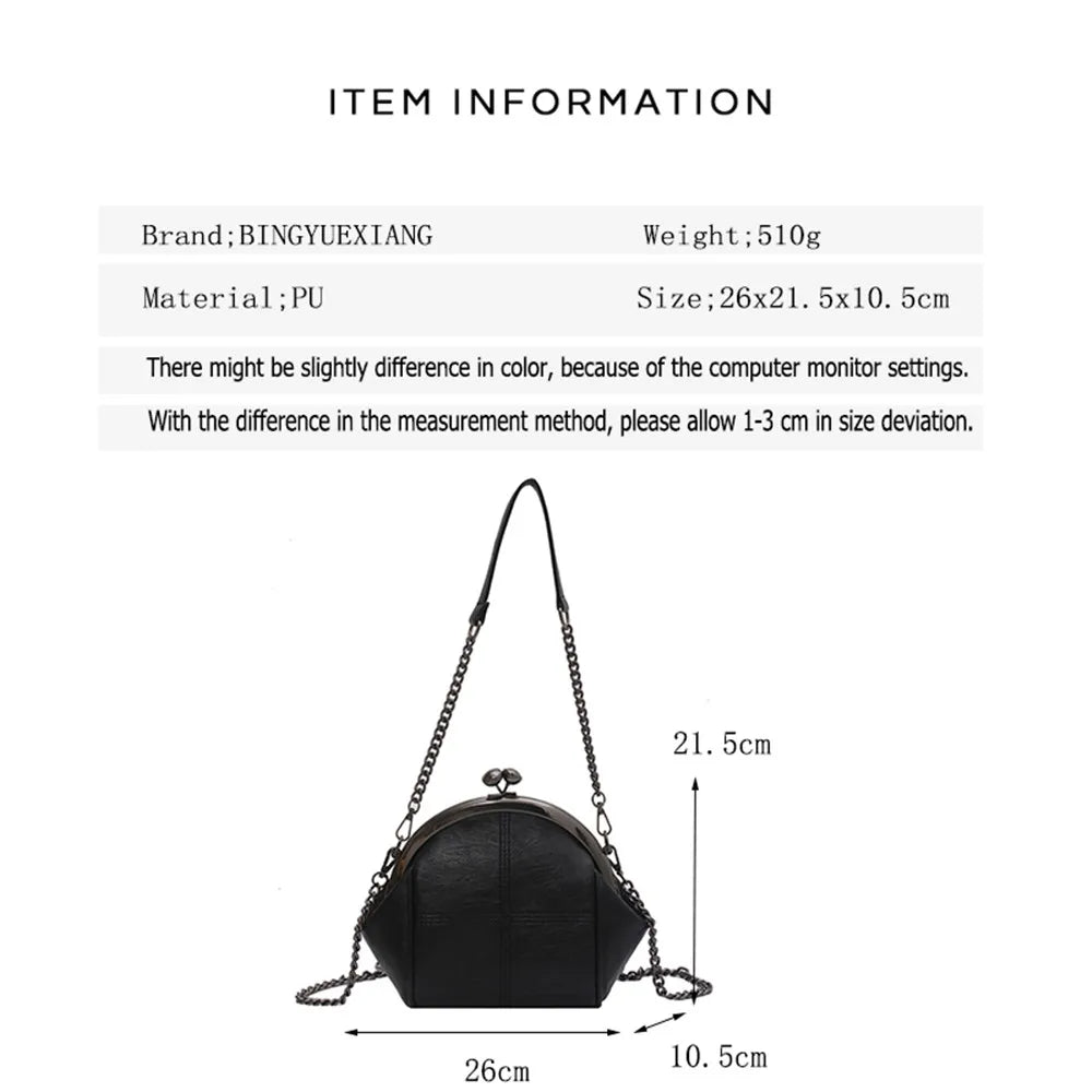 Leather Chain Shoulder Strap Women Messenger Bag