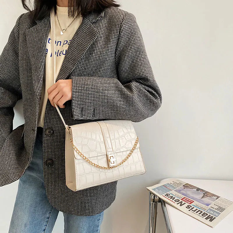 Square Crossbody Bag Chain Strap Handbag for Women