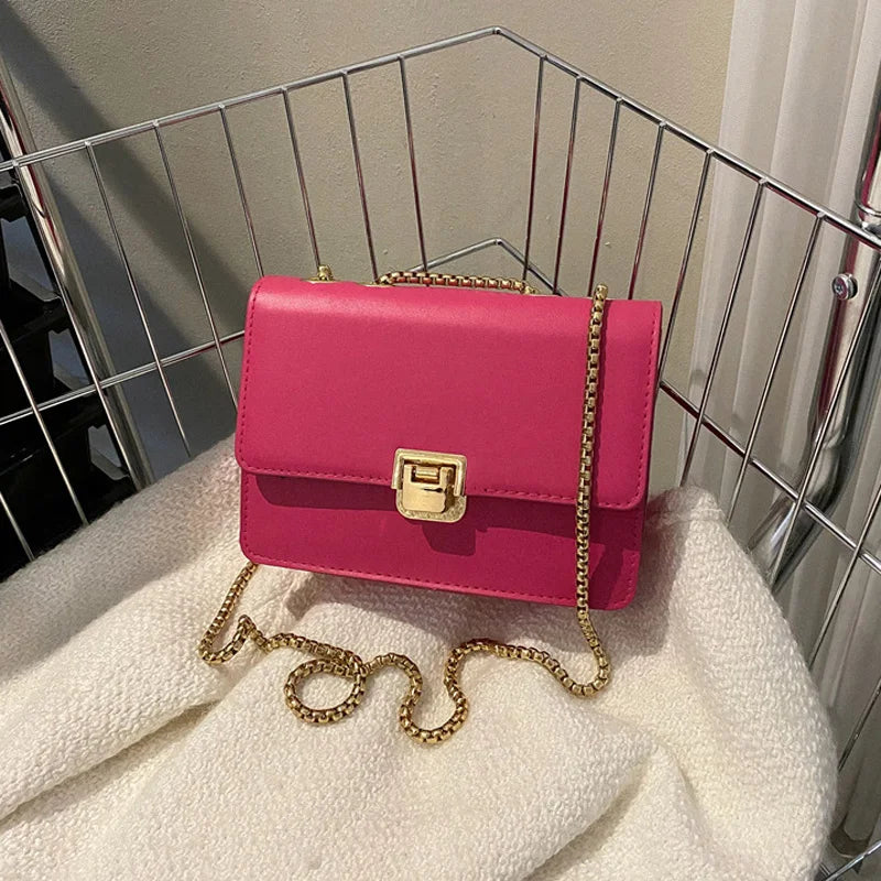 Chain Strap Shoulder Bag Square Flap Ladies Handbags And Purses Crossbody Bags