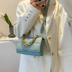 Square Crossbody Bag Chain Strap Small Handbags Pu Leather Shoulder Bags
