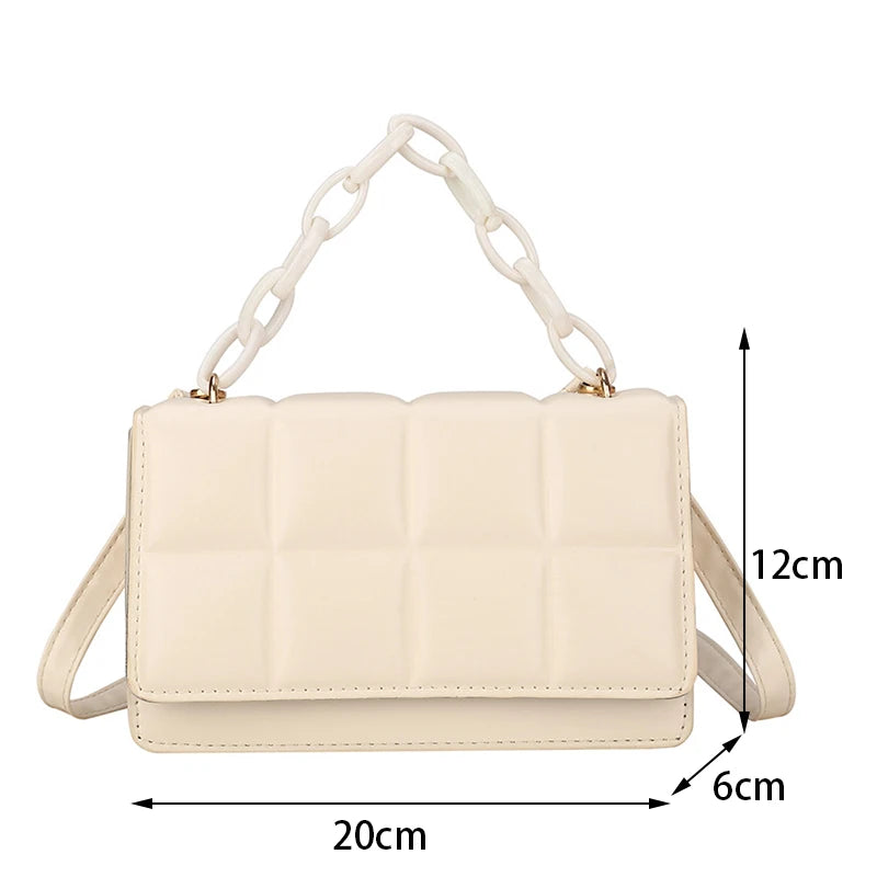 Chains Crossbody Bag Handle Shoulder Messenger Small Square Tote Purse