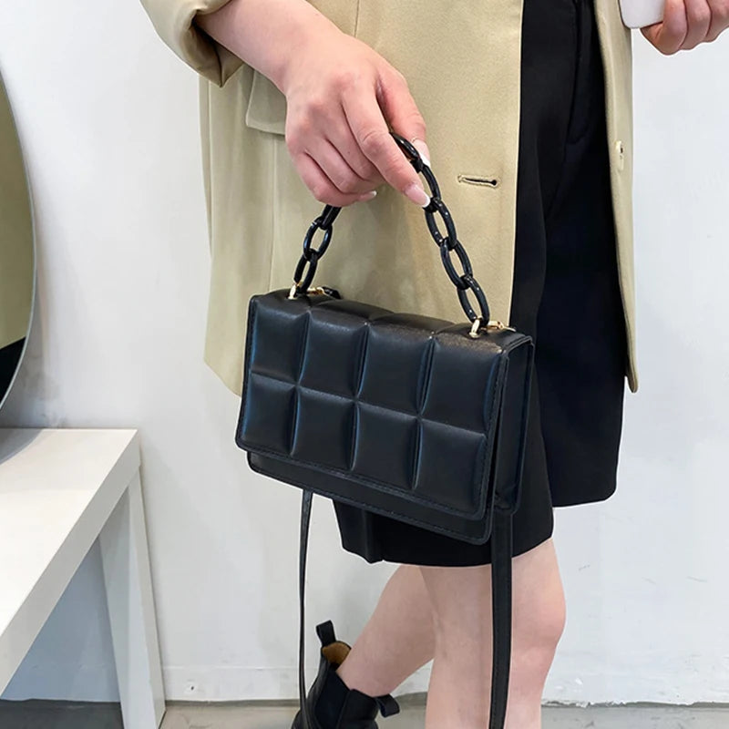 Chains Crossbody Bag Handle Shoulder Messenger Small Square Tote Purse