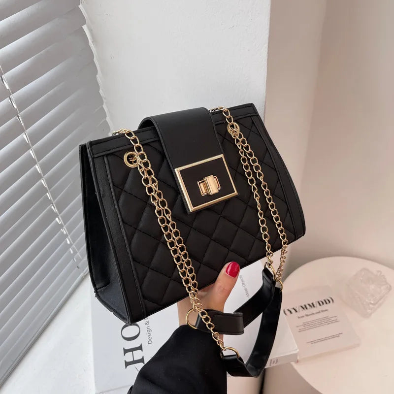Vintage PU Leather Shoulder Bag for Women Handbag Clutch Pouch