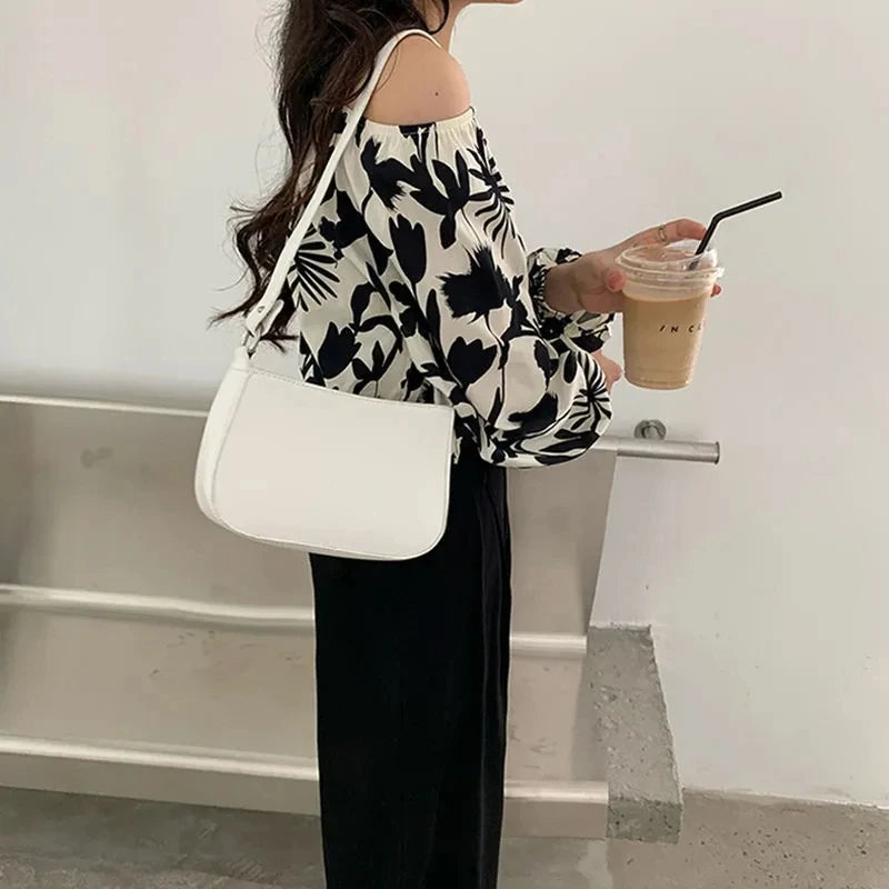 PU Leather Shoulder Bag Lady Handbag Armpit Totes Bolsa