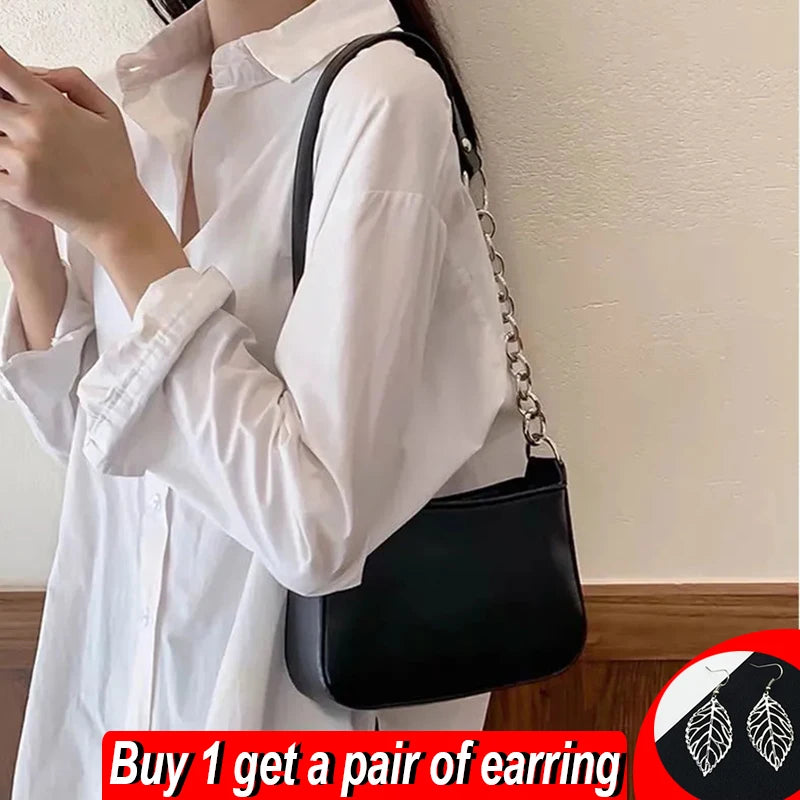 PU Leather Shoulder Bag Lady Handbag Armpit Totes Bolsa