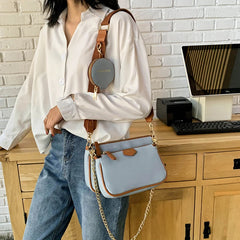 Crossbody Shoulder Bag 3-Piece Set Wide Strap Women's Messenger Bags