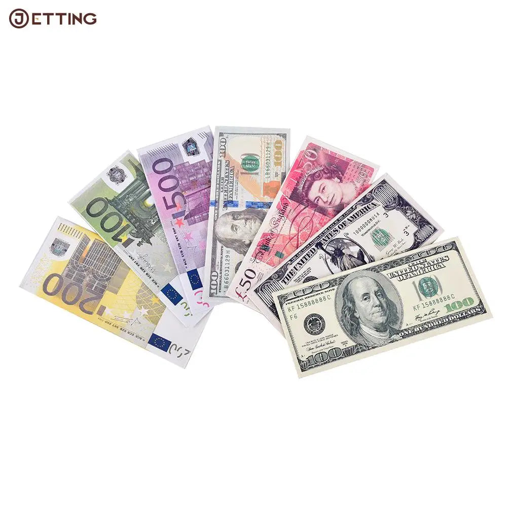 Unisex Currency Notes Pattern Purse Wallet Slim Money
