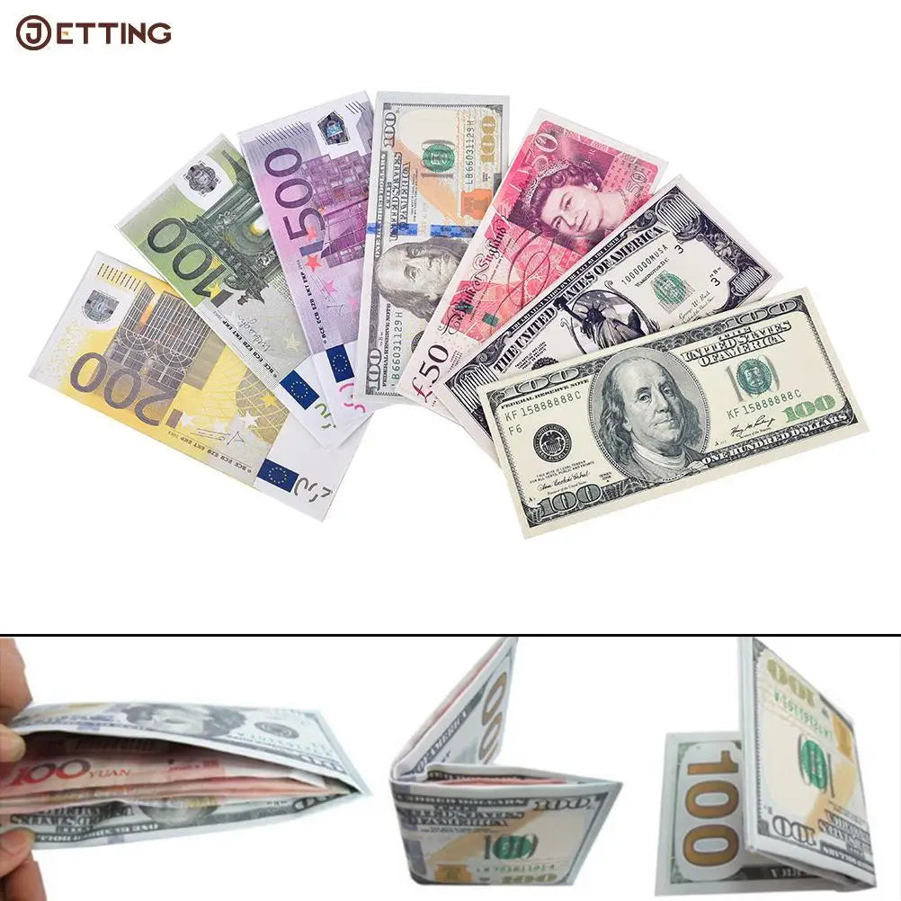 Unisex Currency Notes Pattern Purse Wallet Slim Money