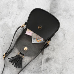 Girls Tassel Shoulder Bag Kids PU Leather Waist Bag