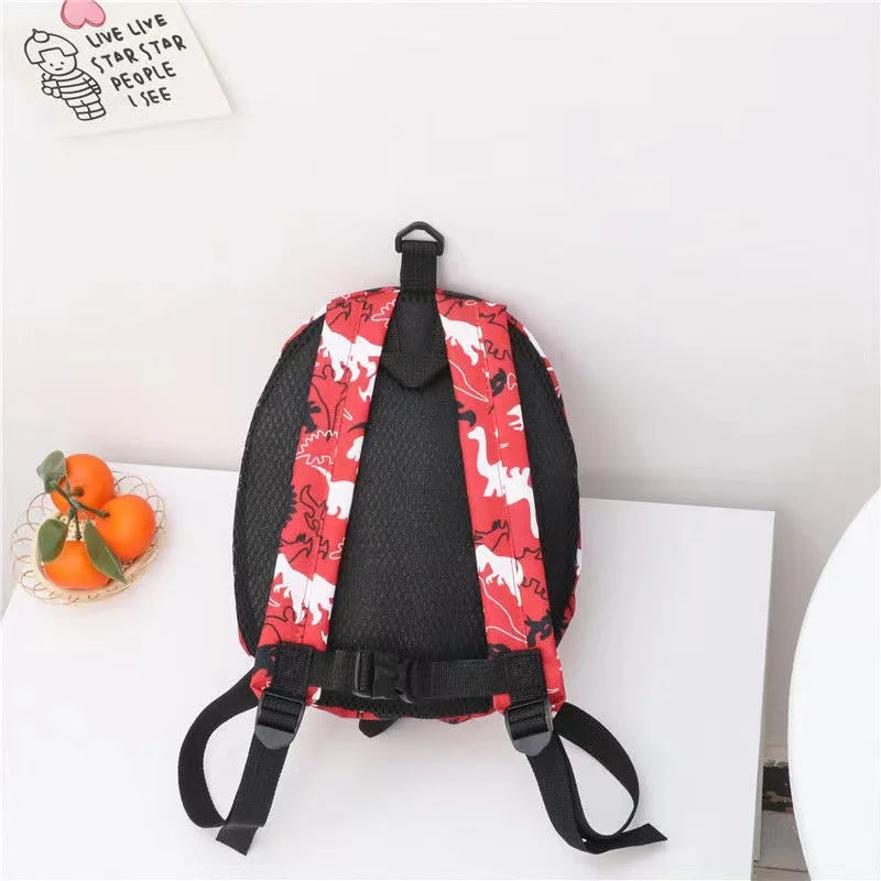 3D Cartoon Dinosaur Kids Backpack with Anti-lost Rope