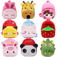 3D Cartoon Print Plush Kids Backpack Boys and Girls School Bags