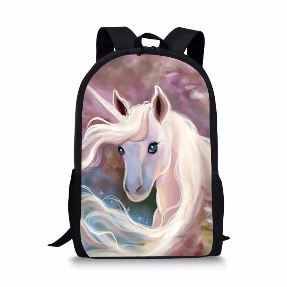Unicorn Horse Pattern Children's Backpack for School and Travel