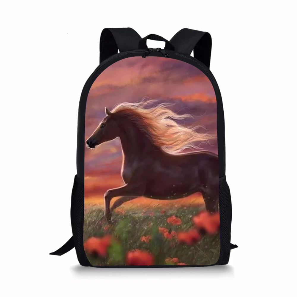 Unicorn Horse Pattern Children's Backpack for School and Travel