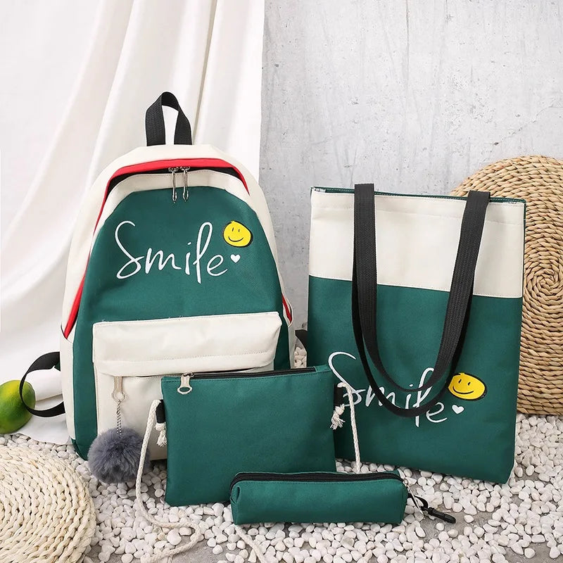 Canvas Kids Backpack Girls School Bag Student Bookbag