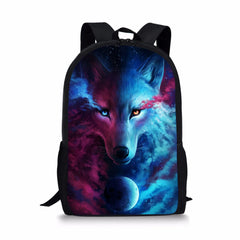 Kids Backpack Wolf Printing Pattern Toddler School Book Bag