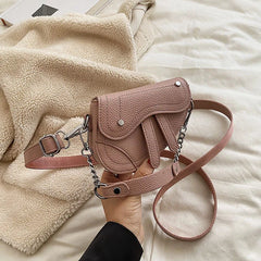 Girls Retro Rivet Saddle Bag Kids Shoulder Handbag