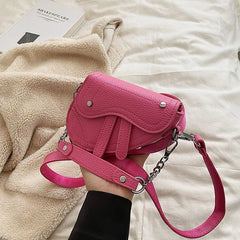 Girls Retro Rivet Saddle Bag Kids Shoulder Handbag