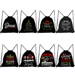 Kids School Bag Drawstring Christmas Tree Gift Backpack